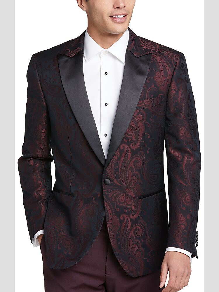 Egara red slim fit dinner jacket hot sale