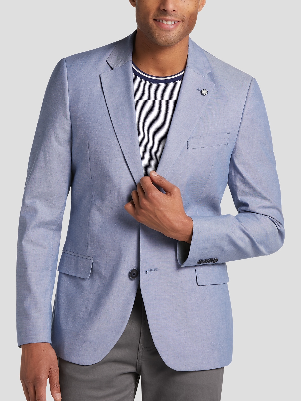 Nautica Men s Modern Fit Chambray Sport Coat Blue Size 50R