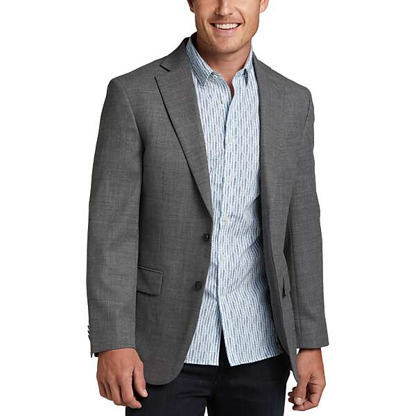 Awearness Kenneth Cole Big & Tall Men's Modern Fit Sport Coat Gray Tic - Size: 42 Extra Long