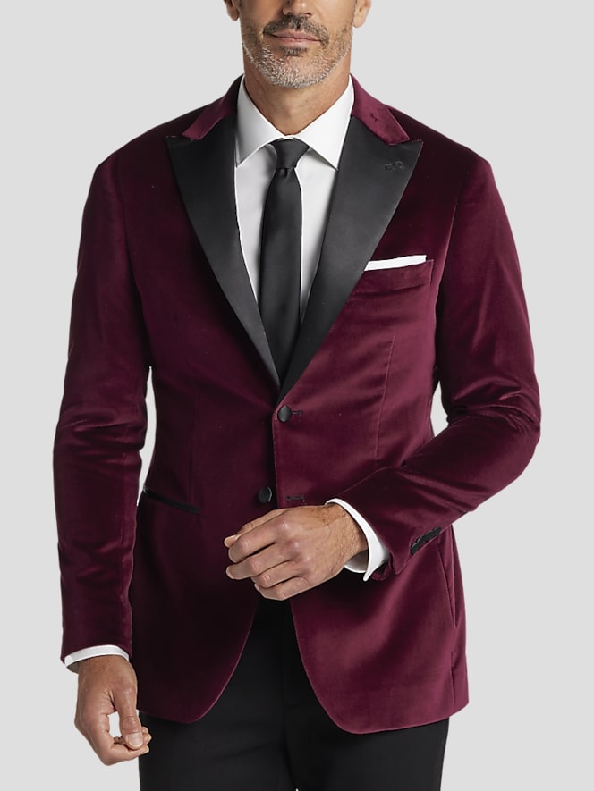 Joseph Abboud Slim Fit Peak Lapel Velvet Dinner Jacket | All Sale| Men ...