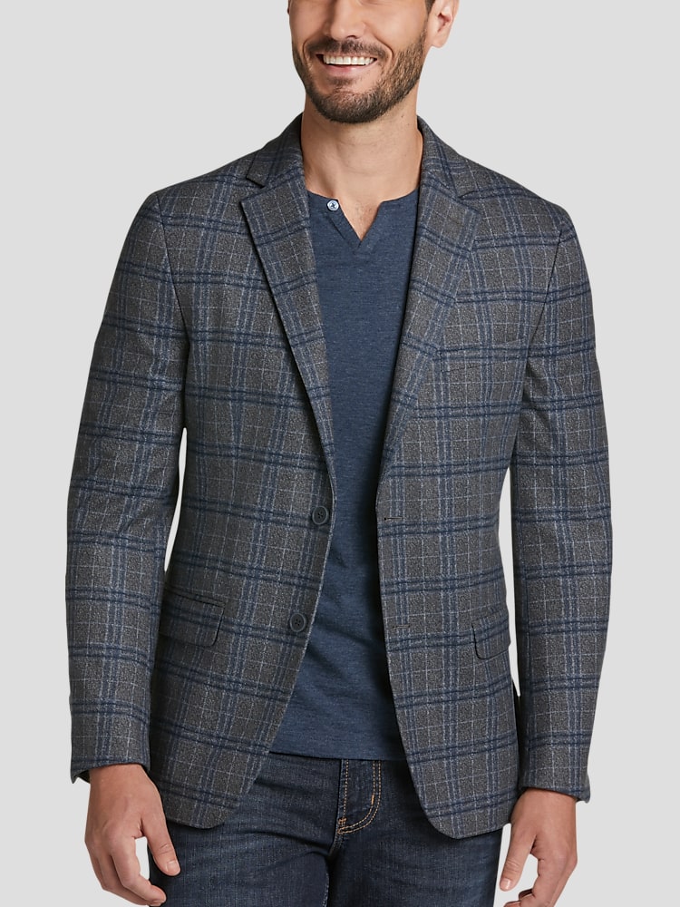 Michael Strahan Modern Fit Knit Glen Plaid Sport Coat, Men's