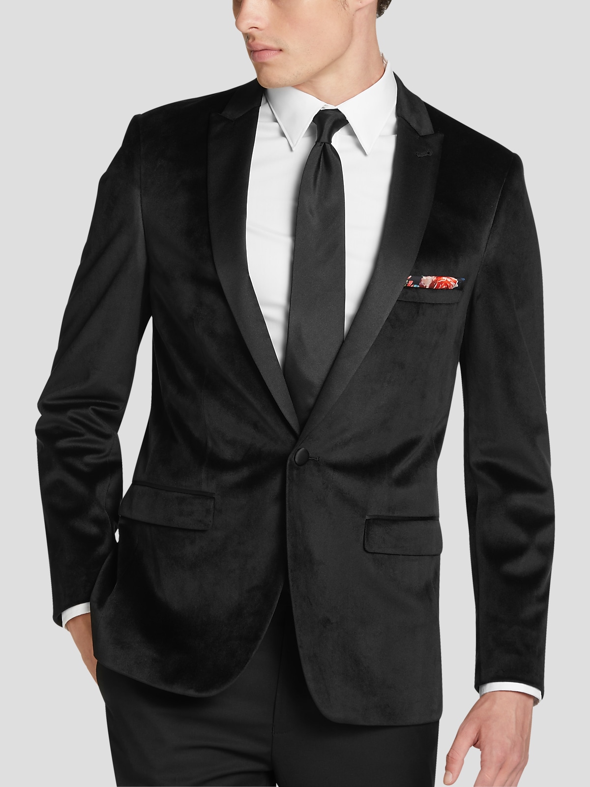 Paisley & Gray Slim Fit Satin Peak Lapel Dinner Jacket Dinner Jackets