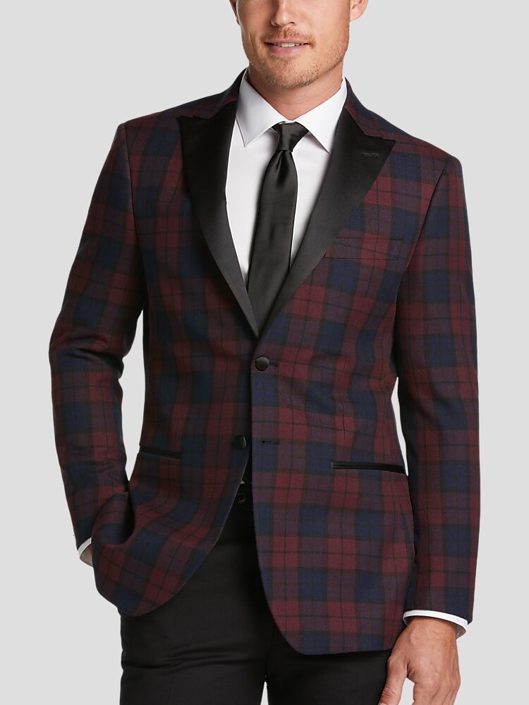 Mens tartan dinner jacket top