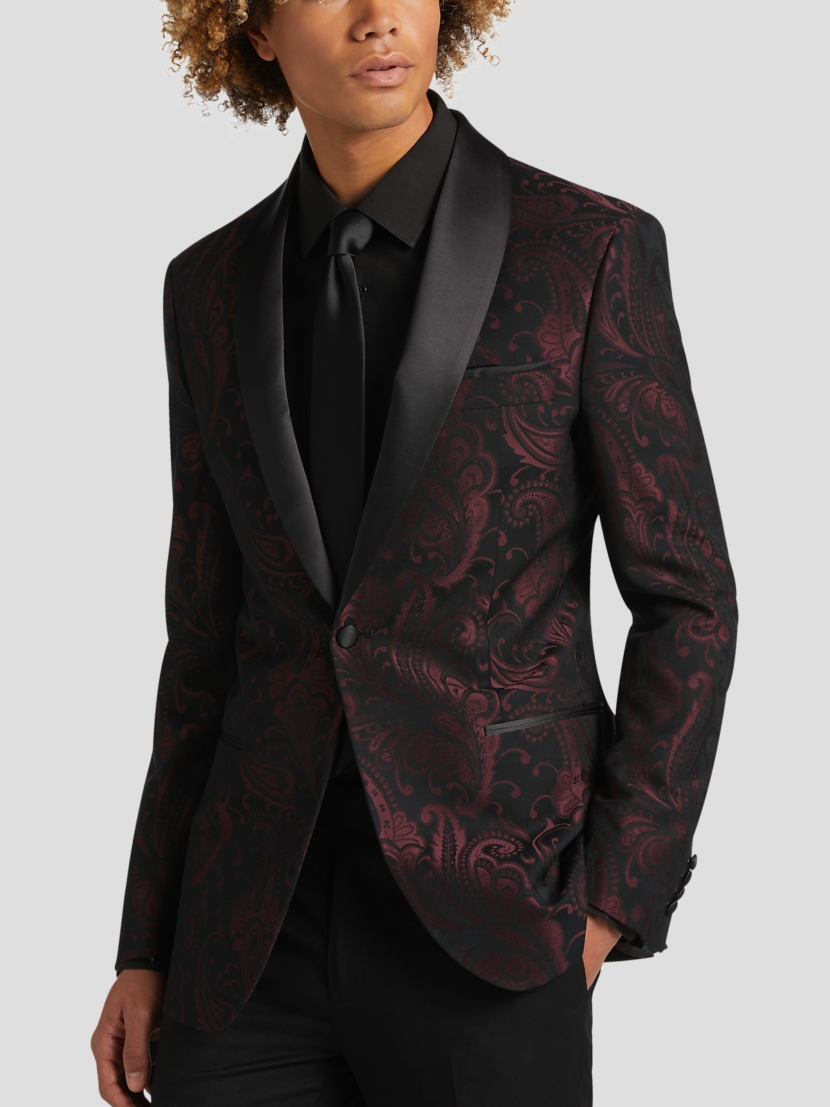 Burgundy paisley tuxedo jacket hotsell