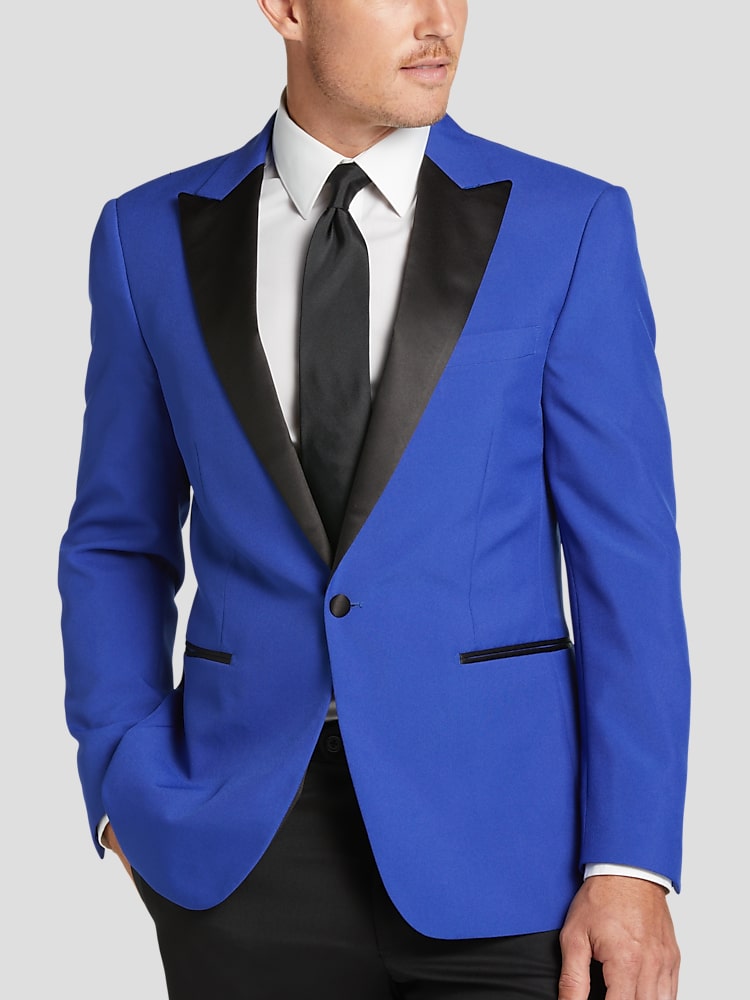 Brand Royal Blue Satin Shiny Men's Suit Pants Slim Fit Formal