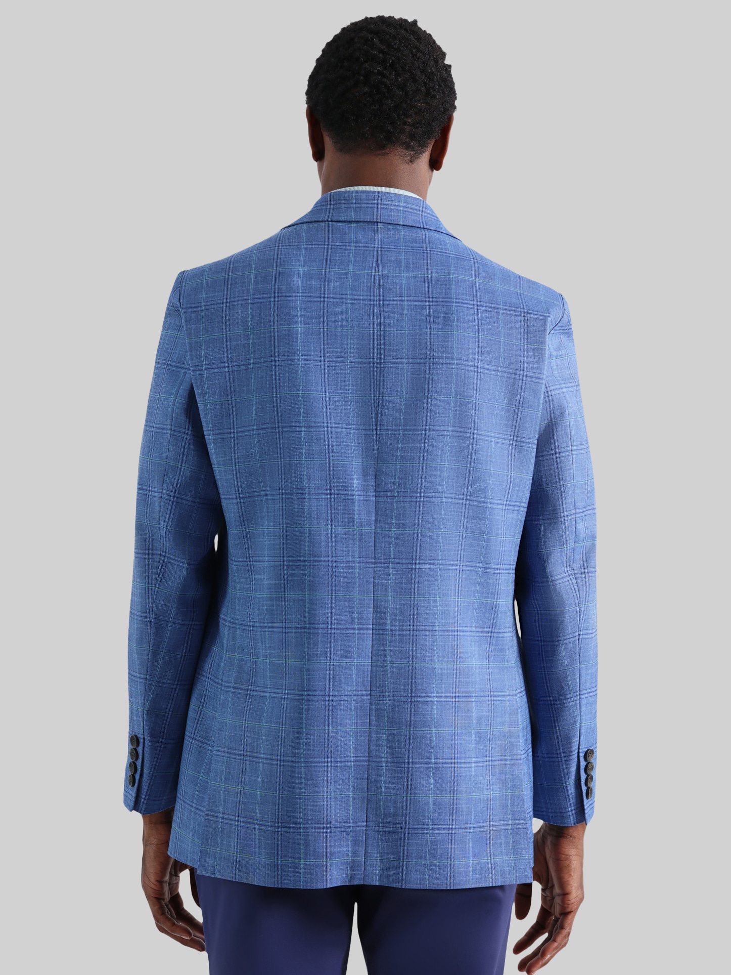 Tailored Fit Windowpane Plaid Sport Coat