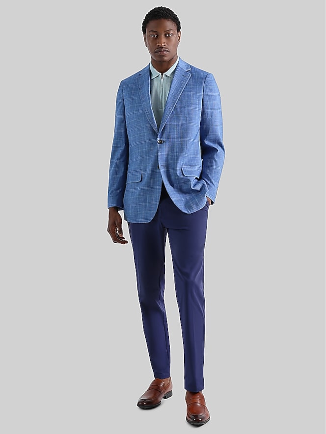 Haggar Tailored Fit Windowpane Plaid Sport Coat
