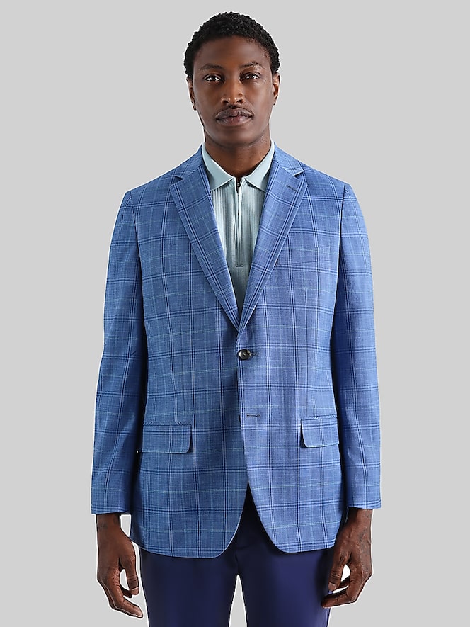Haggar Tailored Fit Windowpane Plaid Sport Coat