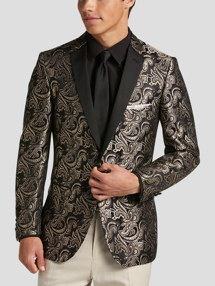 Paisley Gray Slim Fit Dinner Jacket Dinner Jackets Men s Wearhouse