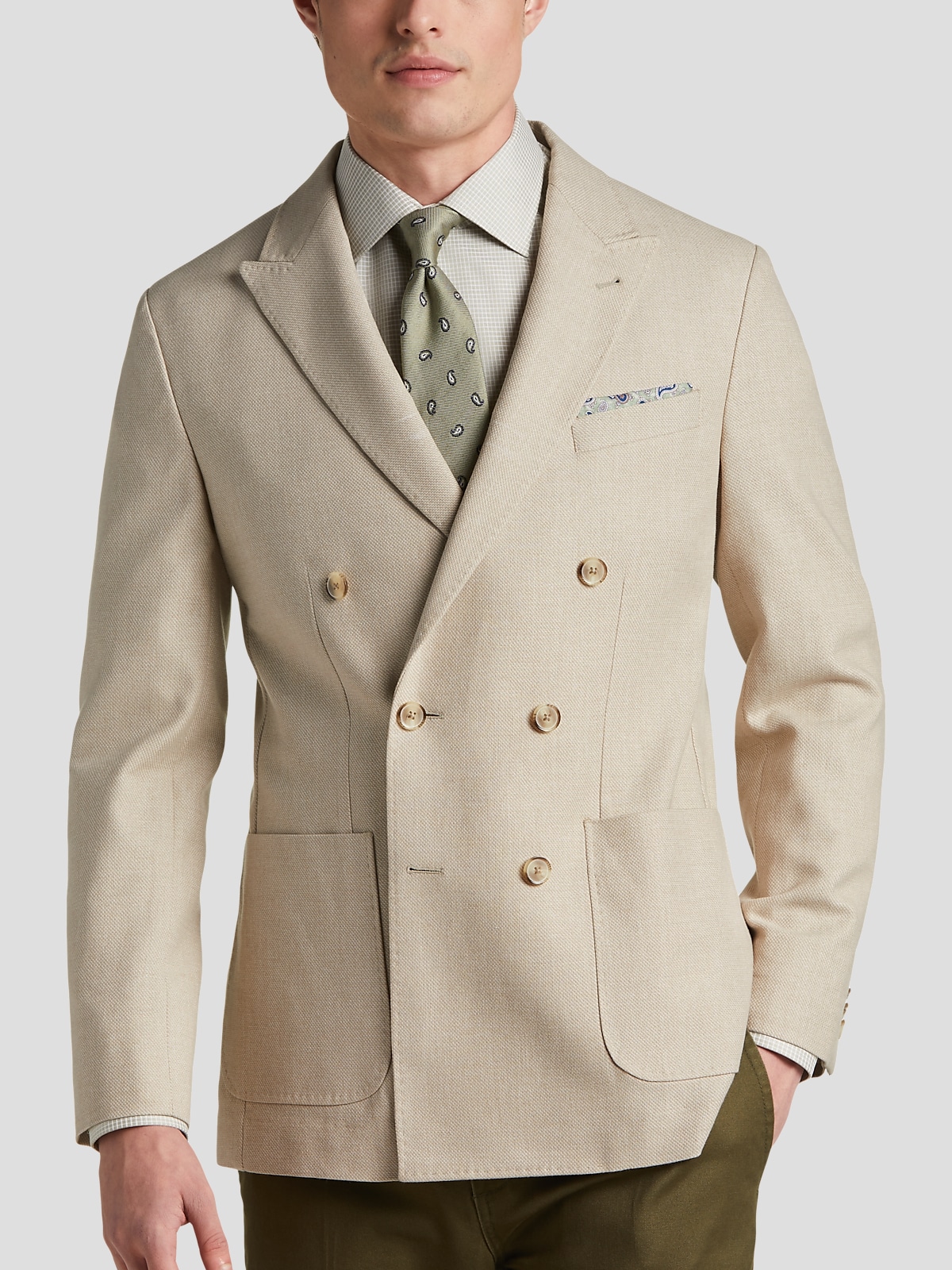 JOE Joseph Abboud Slim Fit Peak Lapel Double Breasted Sport Coat 