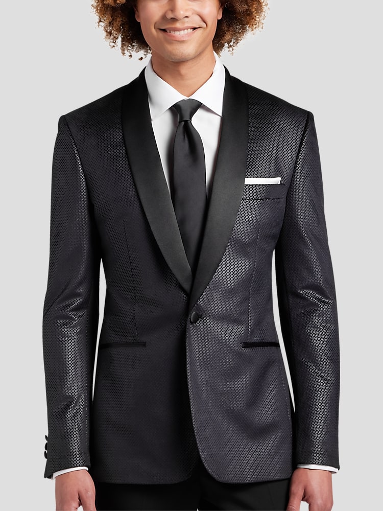 Slim Fit 1 Button Black Velvet Shawl Lapel Black Pants Tuxedo