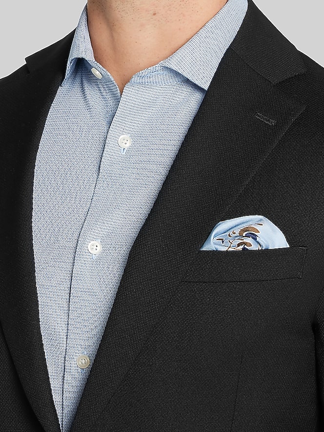 Pronto Uomo Platinum Modern Fit Premium Wool Blend Blazer, Black Solid - Image 2 of 7