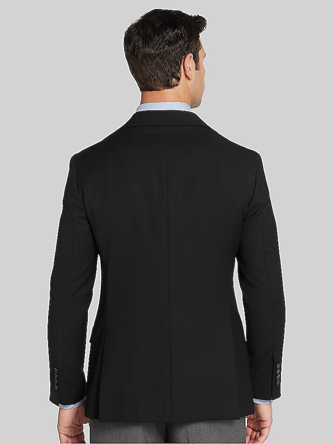 Pronto Uomo Platinum Modern Fit Premium Wool Blend Blazer, Black Solid - Image 3 of 7