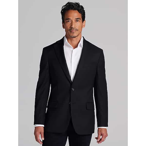 Pronto Uomo Platinum Men's Modern Fit Wool Blend Blazer Black Solid - Size: 52 Regular - Only Available at Men's Wearhouse TMW16LV52202