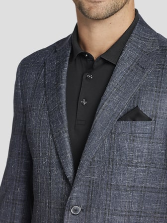 Classic Fit Wool Blend  Plaid Sport Coat