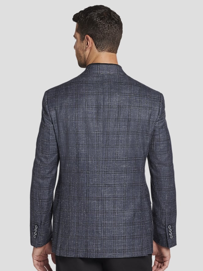 Joseph Abboud Classic Fit Wool Blend  Plaid Sport Coat