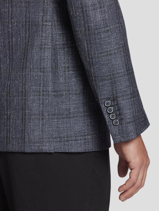 Joseph Abboud Classic Fit Wool Blend  Plaid Sport Coat