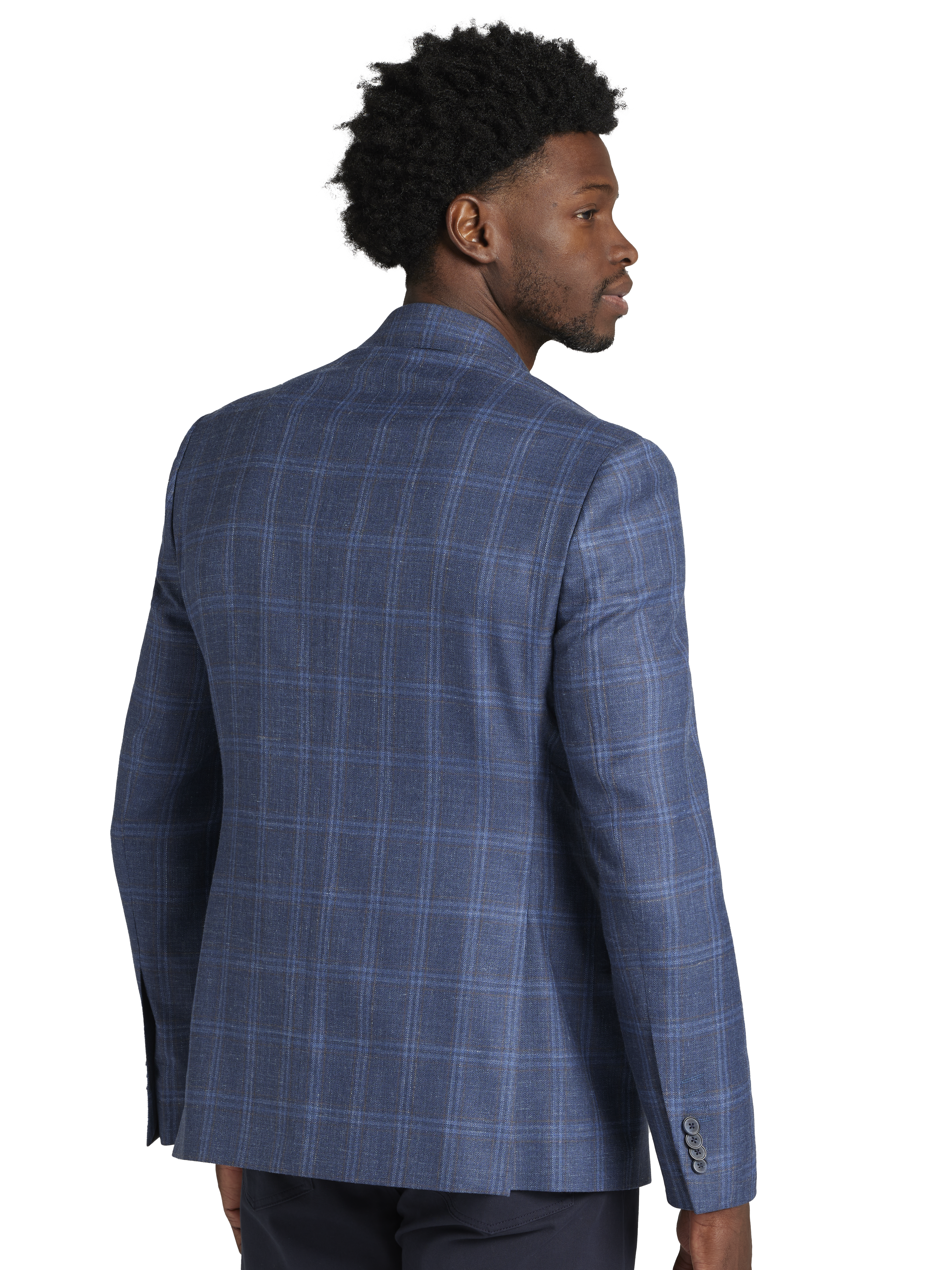 Classic Fit Wool Blend  Plaid Sport Coat