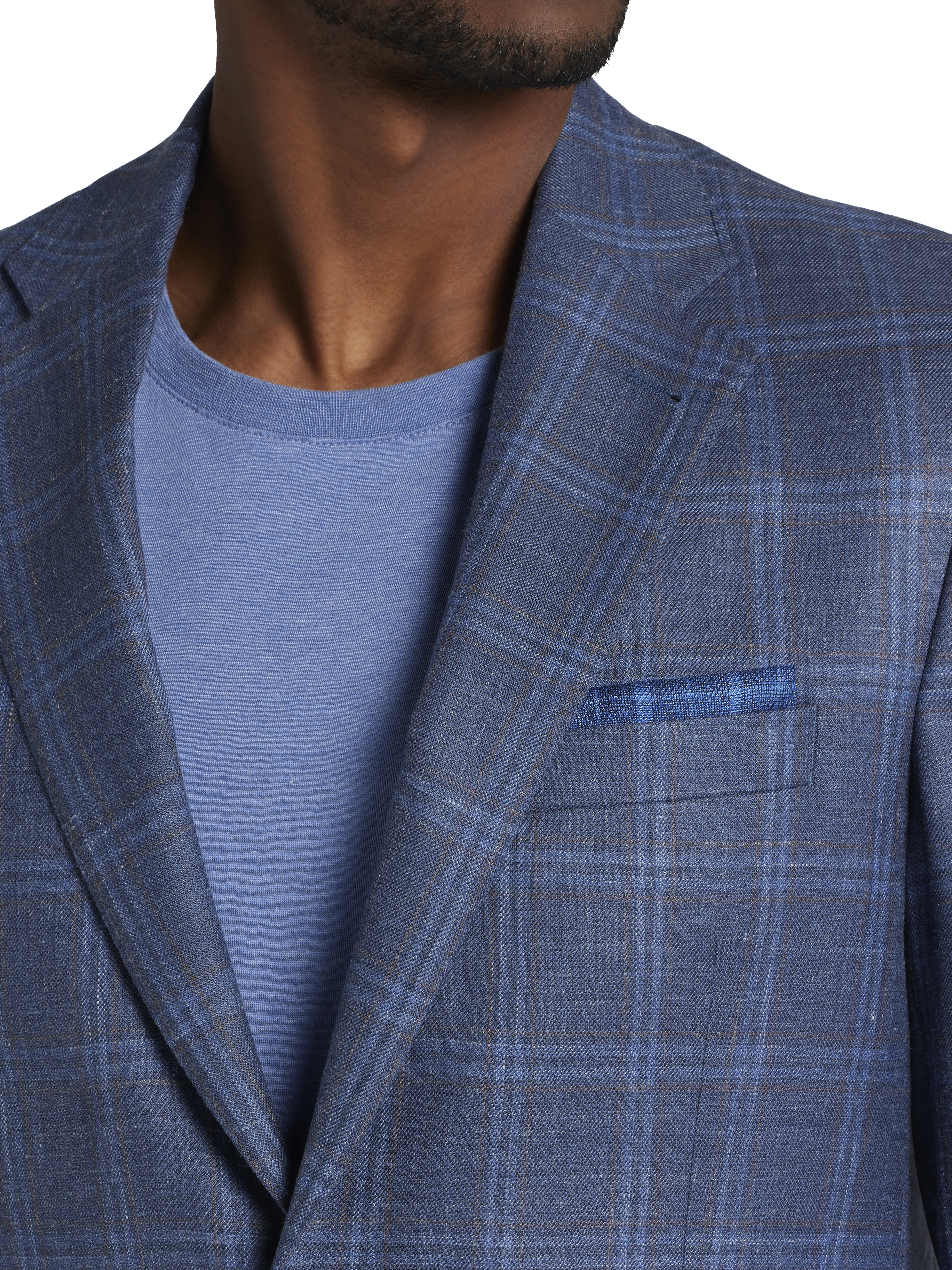 Classic Fit Wool Blend  Plaid Sport Coat