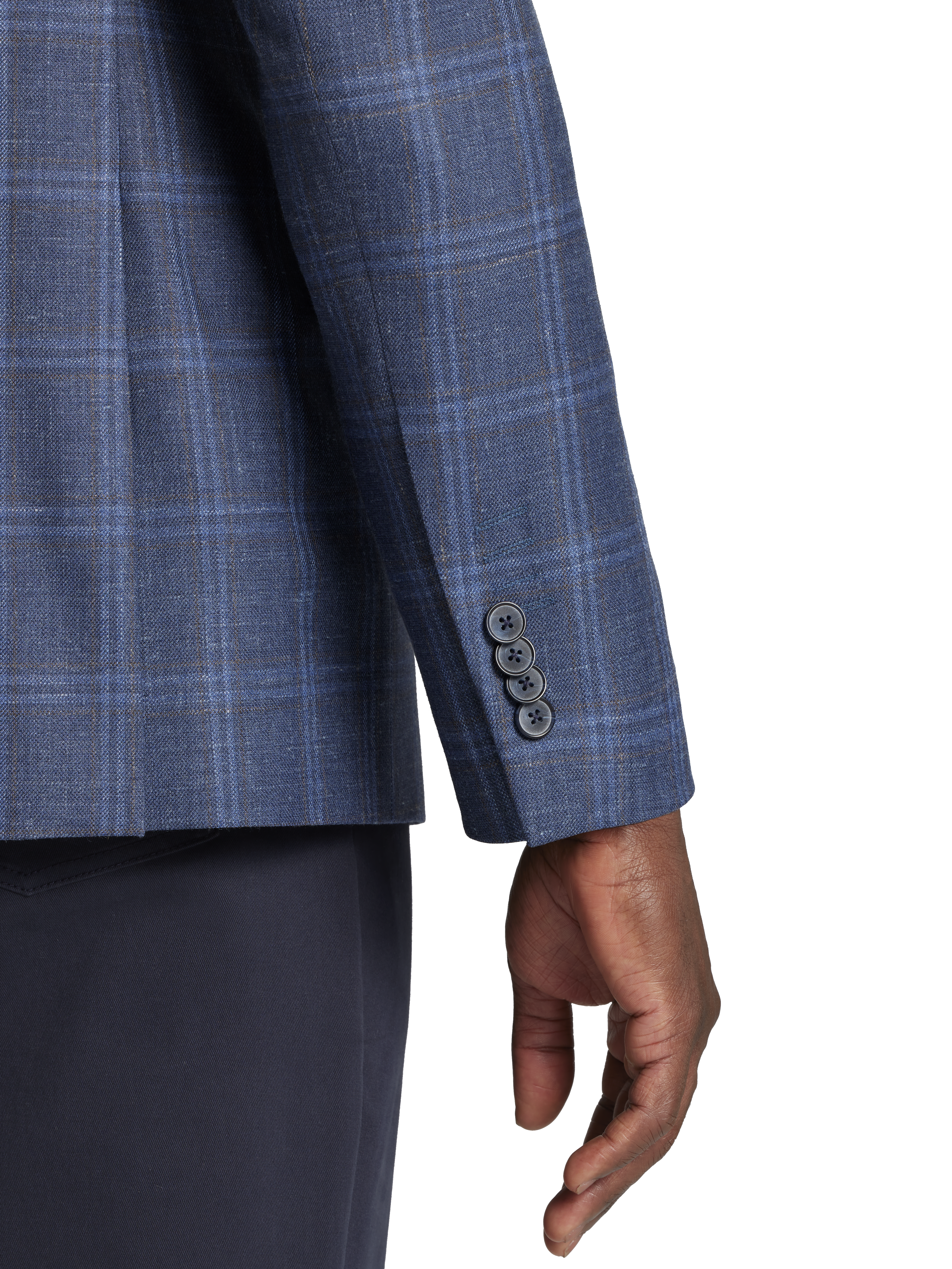 Classic Fit Wool Blend  Plaid Sport Coat