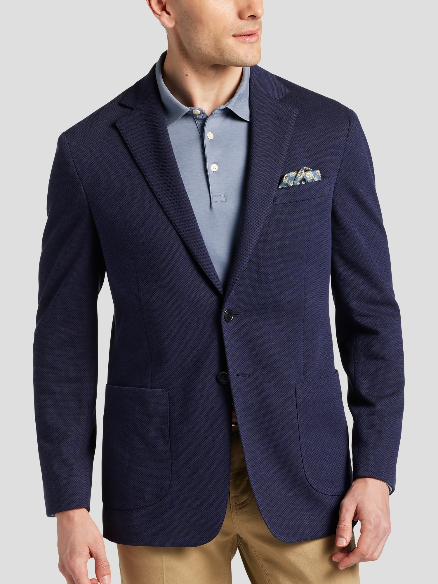 JOE Joseph Abboud Slim Fit Knit Sport Coat (Navy Pebble)