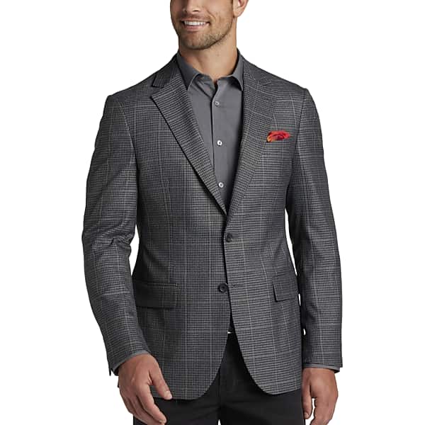 Pronto Uomo Men's Modern Fit Sport Coat Gray Brown Plaid - Size: 36 Short - Only Available at Men's Wearhouse