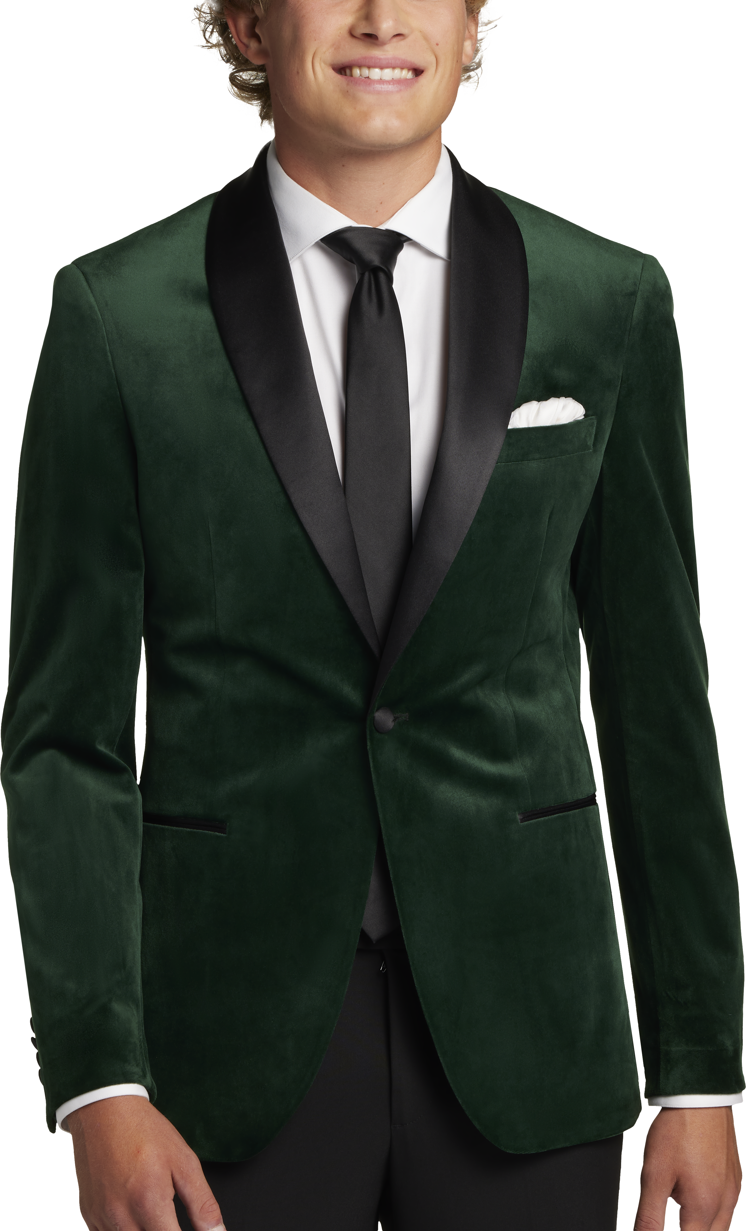 EGARA SLIM DK GREEN VELVET 1BTN SV SB SHAWL DJ