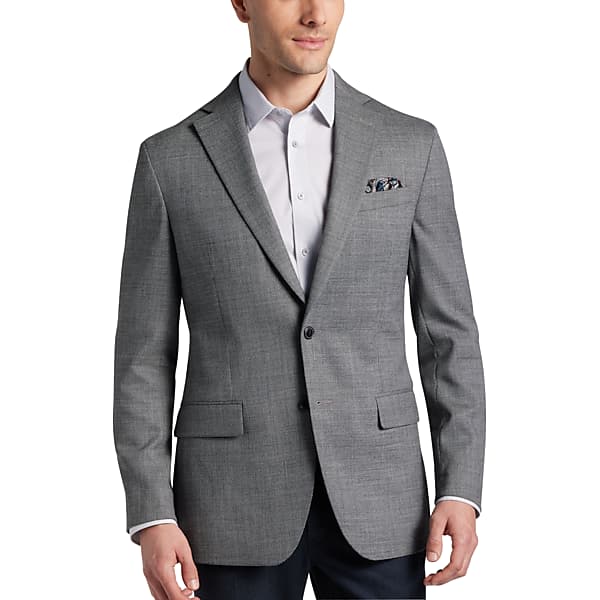 Awearness Kenneth Cole Big & Tall Men's Modern Fit Wool Blend Sport Coat Gray Tic - Size: 50 Regular TMW16RR50274