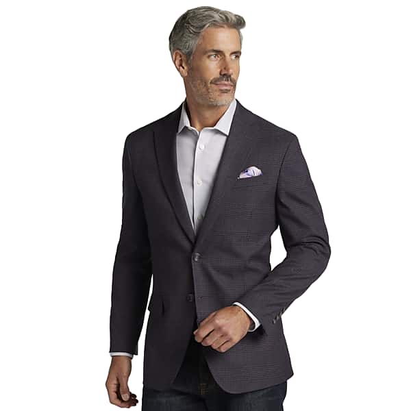 Pronto Uomo Men's Modern Fit Notch Lapel Sport Coat Purple Plaid - Size: 38 Regular - Only Available at Men's Wearhouse