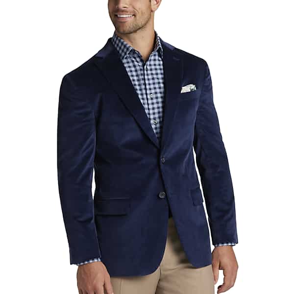 Pronto Uomo Men's Modern Fit Notch Lapel Corduroy Sport Coat Navy Corduory - Size: 42 Long - Only Available at Men's Wearhouse