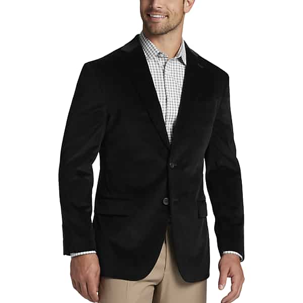 Pronto Uomo Men's Modern Fit Notch Lapel Corduroy Sport Coat Black Corduory - Size: 44 Short - Only Available at Men's Wearhouse