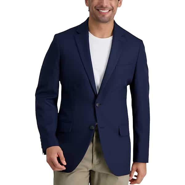 Haggar Big & Tall Men's The Active Series™ Tailored Fit Stretch Blazer Navy Solid - Size: 48 Long TMW16TC48301