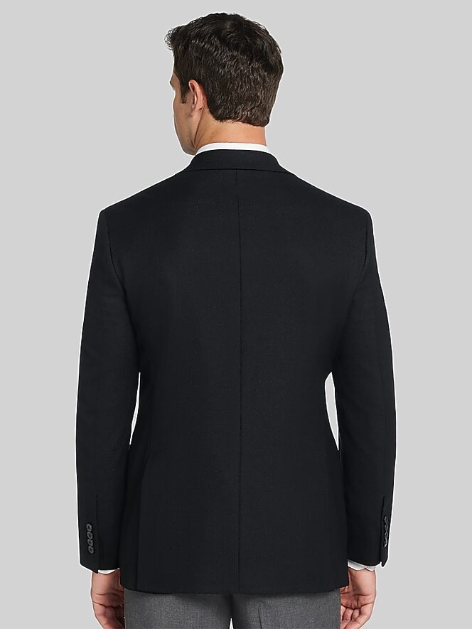 Joseph Abboud Modern Fit Premium Wool Blend Blazer, Black Solid - Image 3 of 7