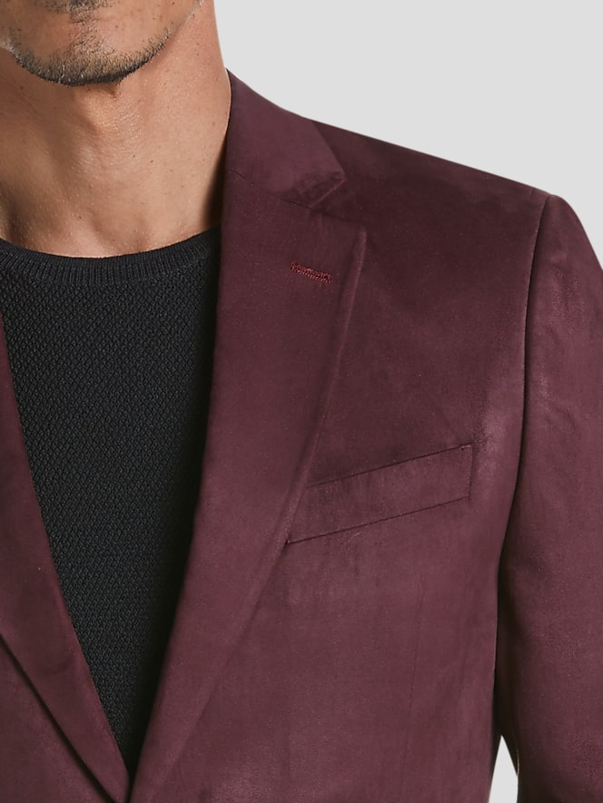 Nautica Modern Fit Microsuede Sport Coat, Burgundy - Image 3 of 5