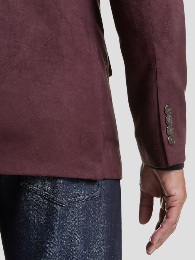 Nautica Modern Fit Microsuede Sport Coat, Burgundy - Image 2 of 5