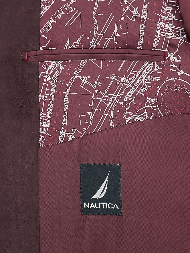 Nautica Modern Fit Microsuede Sport Coat, Burgundy - Image 4 of 5