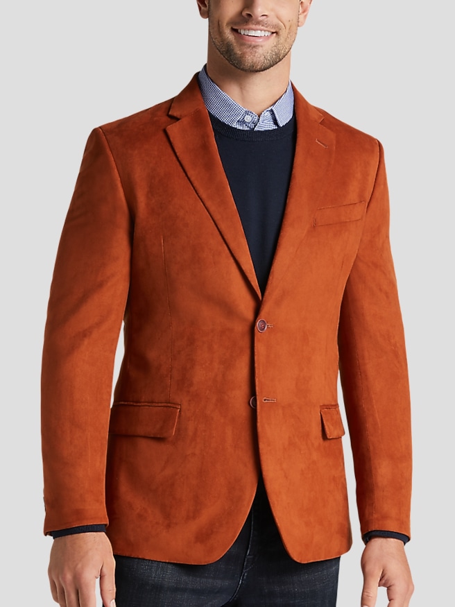 Nautica Modern Fit Microsuede Sport Coat Mustard/Bronze
