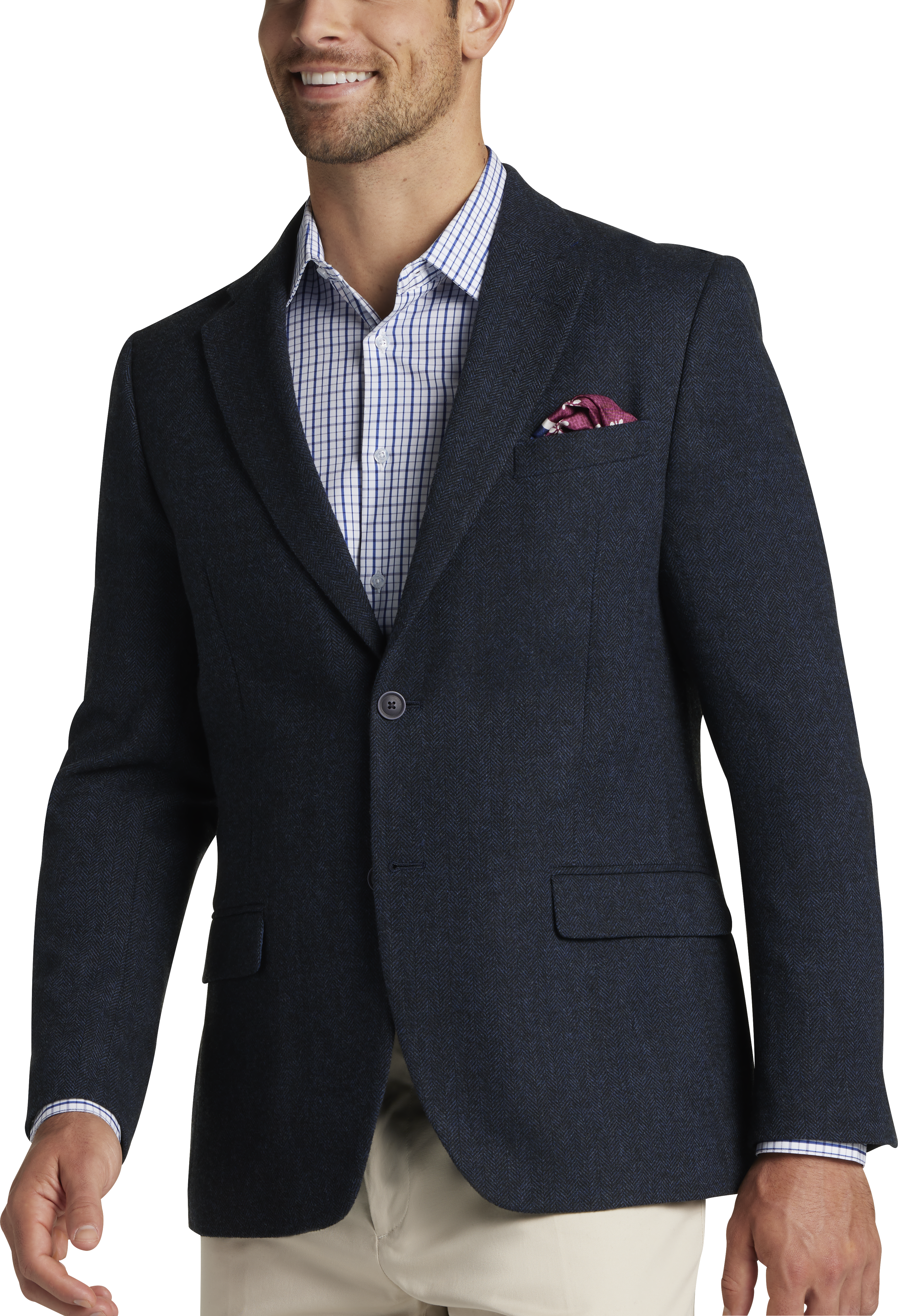 Modern Fit Herringbone Sport Coat