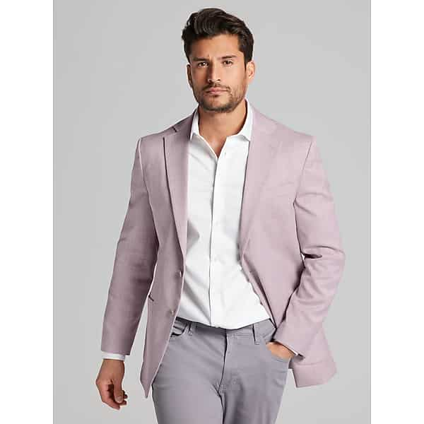 Pronto Uomo Big & Tall Men's Modern Fit Twill Sport Coat Rose Twill - Size: 56 Regular - Only Available at Men's Wearhouse