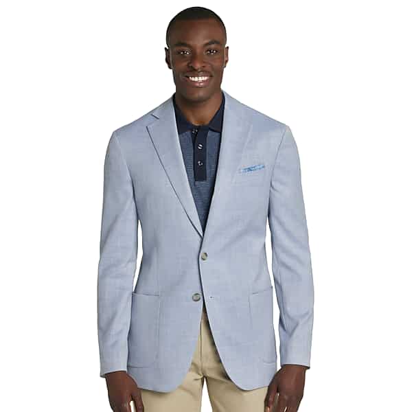 Pronto Uomo Men's Modern Fit Twill Sport Coat Light Blue Twill - Size: 40 Short - Only Available at Men's Wearhouse