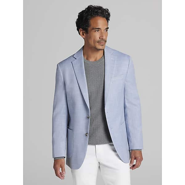 Pronto Uomo Men's Modern Fit Twill Sport Coat Light Blue Twill - Size: 38 Regular - Only Available at Men's Wearhouse TMW16X838270