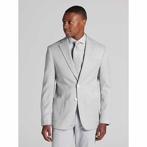 Pronto Uomo Men's Modern Fit Twill Sport Coat Silver Twill - Size: 42 Long - Only Available at Men's Wearhouse