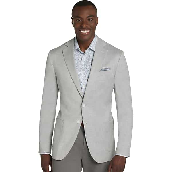 Pronto Uomo Big & Tall Men's Modern Fit Twill Sport Coat Silver Twill - Size: 48 Short - Only Available at Men's Wearhouse