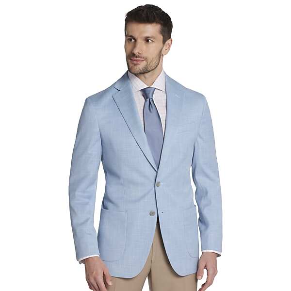 Pronto Uomo Men's Modern Fit Twill Sport Coat Blue Twill - Size: 42 Long - Only Available at Men's Wearhouse