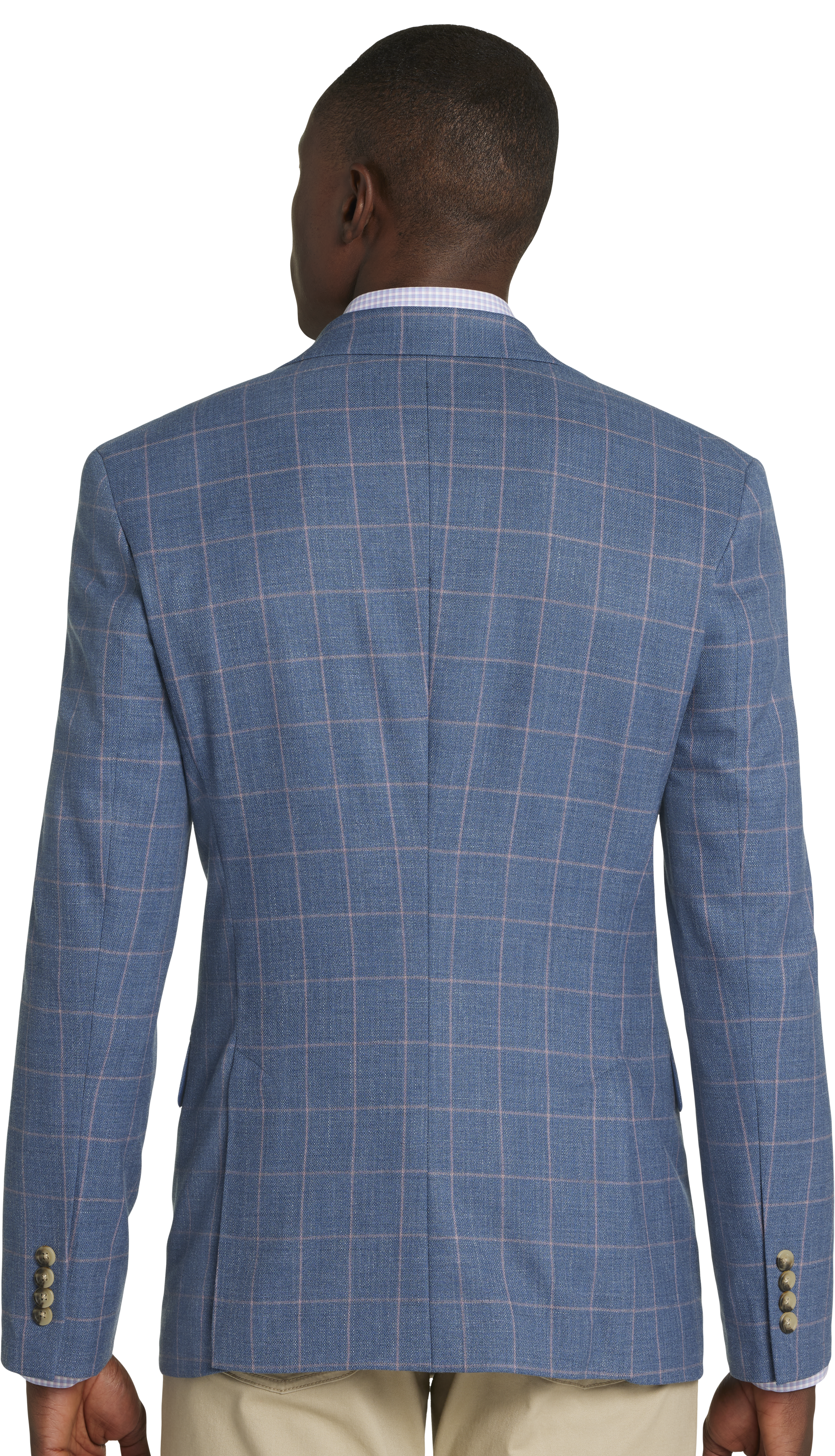 Modern Fit Windowpane Plaid