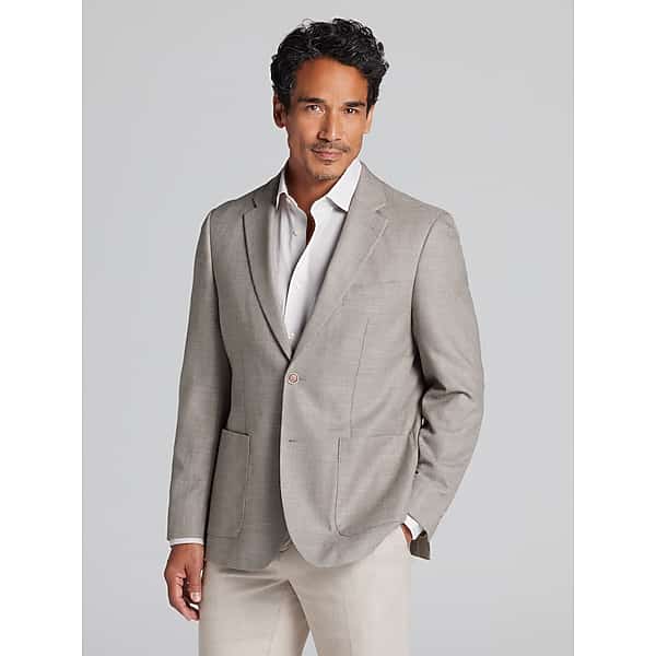 Nautica Men's Modern Fit Structure Weave Sport Coat Tan