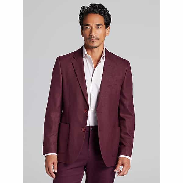 Nautica Men's Modern Fit Structure Weave Sport Coat Burgundy - Size: 44 Regular TMW171A44206
