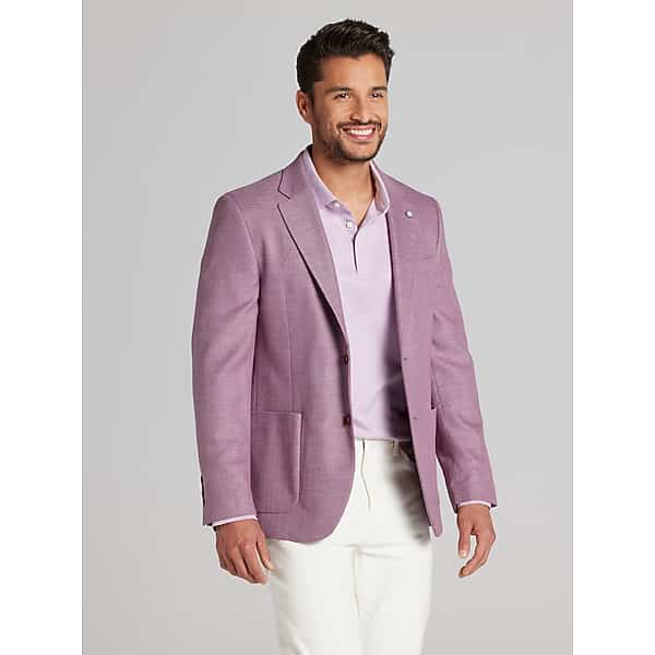 Nautica Men's Modern Fit Structure Weave Sport Coat Mauve - Size: 46 Short