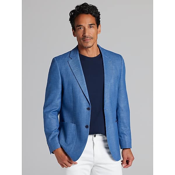 Nautica Men's Modern Fit Structure Weave Sport Coat Light Blue - Size: 44 Regular TMW171A44215