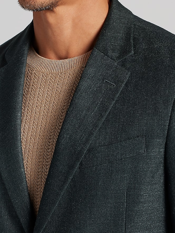 Nautica Modern Fit Structured Weave Sport Coat, Hunter Green - Image 2 of 8